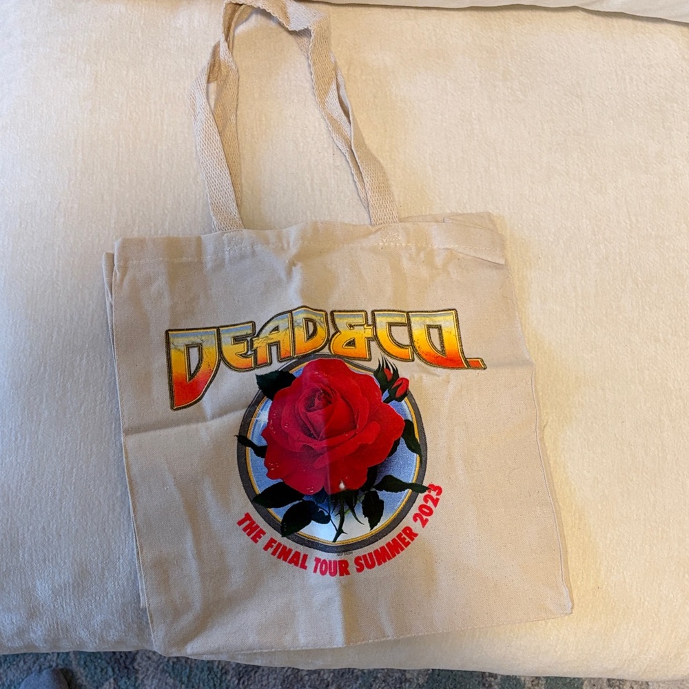Dead & Co Tote Bag with Red Rose Design